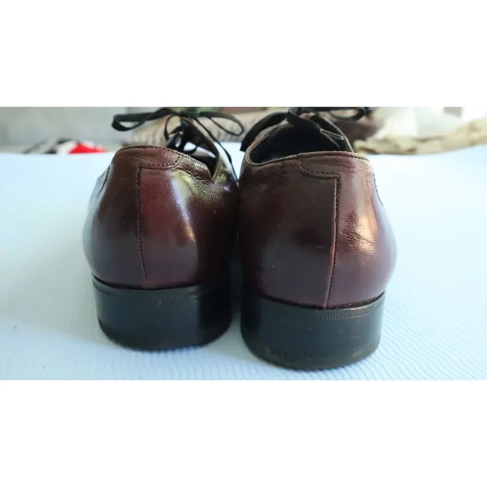 Florsheim Kidskin Maroon Burgundy Leather Derby Oxford Dress Shoe Men 11E Wide